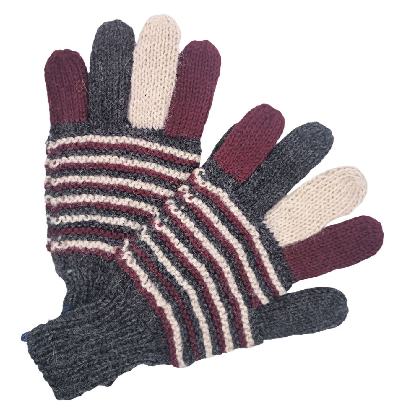 bunte handschuhe Handgestrickte Baby Lama - Weich & Warm - Größe M